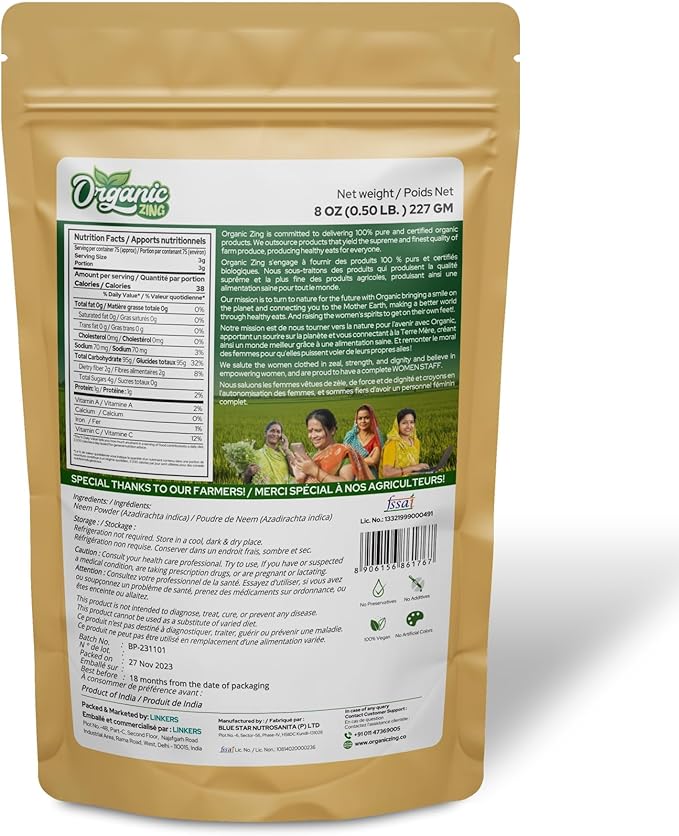 Nature's Neem Powder - Pure & Natural Nutrient-Rich Superfood - 227g (8.07 Ounce) Pack of 1