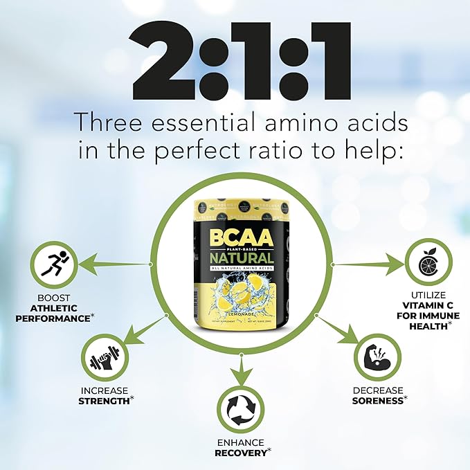 Nutrology Greens & Fruits Powder-Naturally Sourced Superfood, Vanilla Cinnamon (30 Servings) BCAA Natural, Plant Based BCAA Powder, Lemonade Flavor (30 Servings)