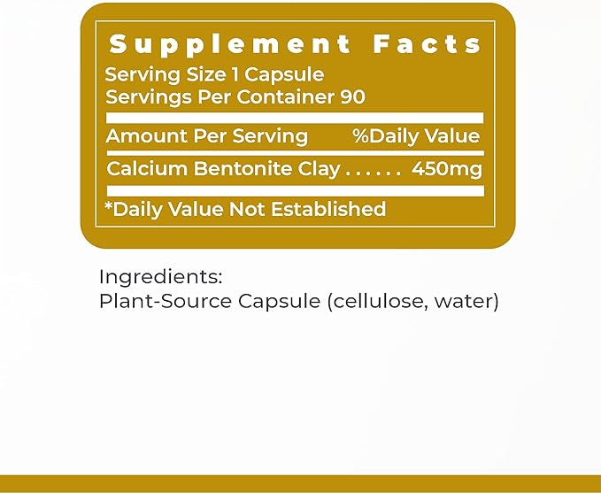 Premier Research Labs Medi-Clay-FX: Bentonite Clay Capsules for Detoxification | Food Grade Smectite Supplement | Absorb Toxins, Supports Cellular Health and Mold Detox - 90 Capsules