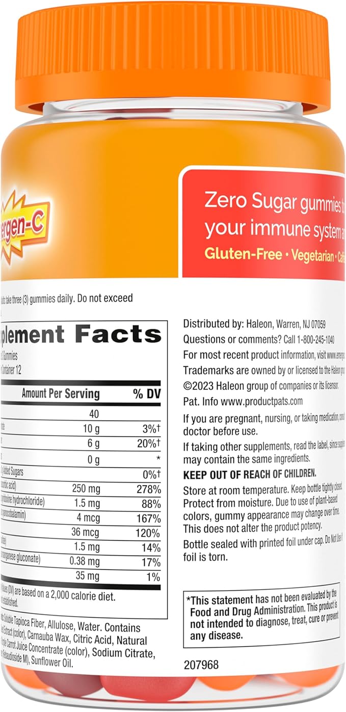 Emergen-C Zero Sugar Immune Support Adult Gummies 36 Count