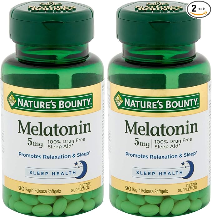Nature's Bounty Melatonin 5mg, 90 Softgels (Pack of 2)