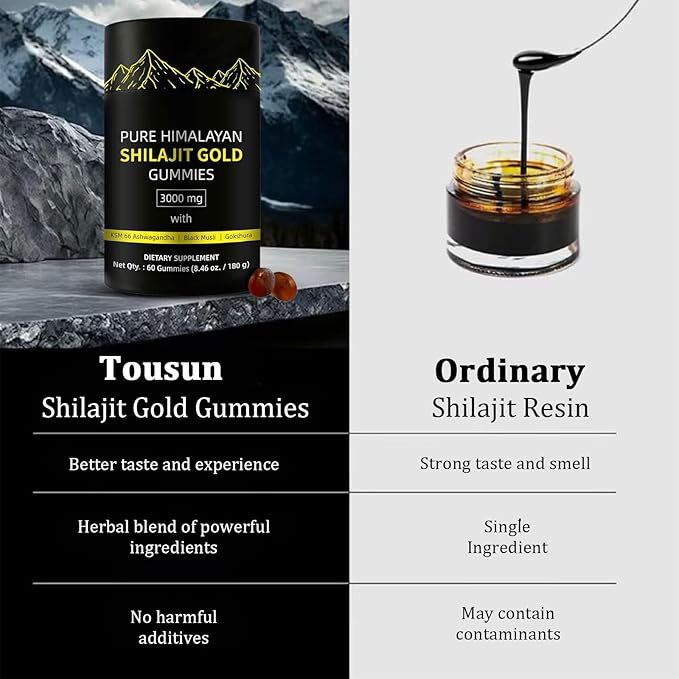 Shilajit Gummies | UltimaPeak Pure Himalayan Shilajit for Men | Lab Tested I No Added Sugar | Ashwagandha, Gokshura | Fulvic Acid & 85+ Trace Minerals for Men, Women | Non-GMO | 60 Gummy