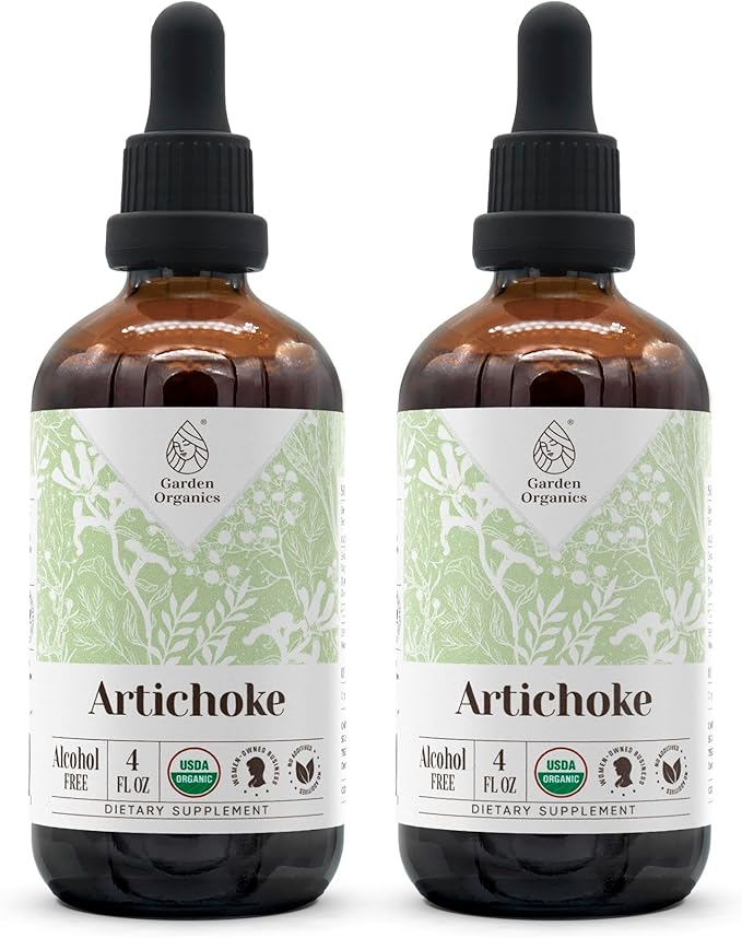 Artichoke USDA Organic Alcohol-Free Extract | Dietary Supplement, High-Potency Tincture | Natural Certified Organic Artichoke (Cynara scolymus) Dried Leaf 2x4 oz