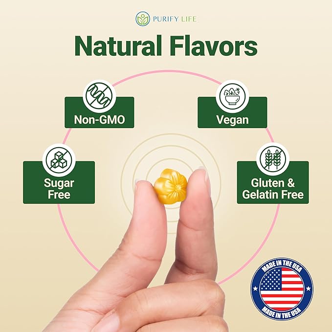 Purify Life Sugar-Free Rhodiola Rosea Gummies (1500mg/Serving) Cortisol Detox & Adrenal Support Supplement - Adaptogenic Rhodiola for Mood, Motivation, Stamina & Performance, Non-GMO, 60 Vegan Chews