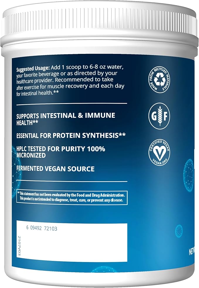 MRM Nutrition L-Glutamine | 5000mg | Recovery | Amino Acid | Muscle Support | Immune + Gut Health | Fermented | 200 Servings