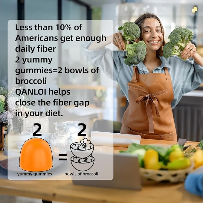Probiotics + Prebiotics Fiber Gummies for Adults, 60 Billion CFU, 4g Prebiotic Per Serving, Promotes Intestinal Health & Enhances Immune System, Sugar Free, 60 Gummies