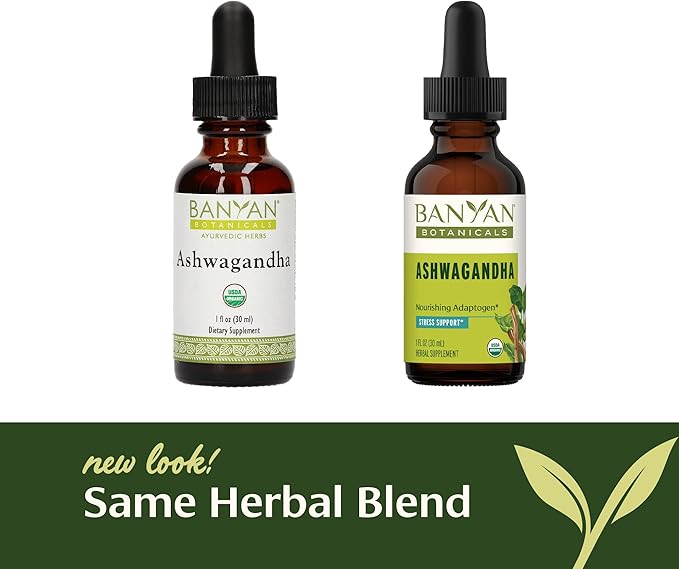Banyan Botanicals Organic Ashwagandha Liquid Extract – Fast-Acting Herbal Ashwagandha Drops – for Balanced Energy and Calm* – 1 fl oz – Non GMO Sustainably Sourced Vegan