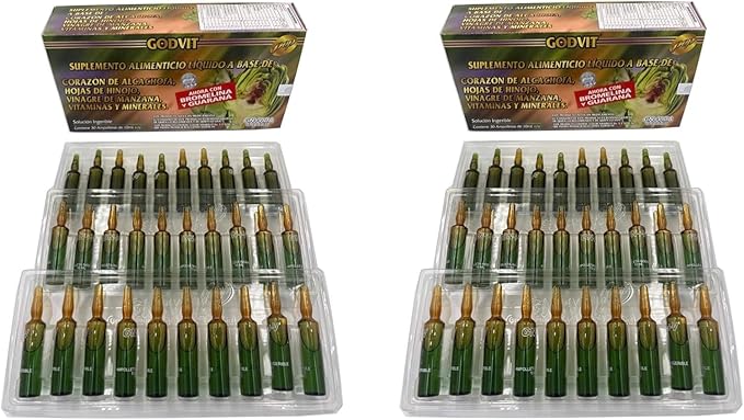 2 Pack de Alcachofivida con 30 Ampollas de Plástico. 60 Unidades de Alcachofivida.10.14 oz.