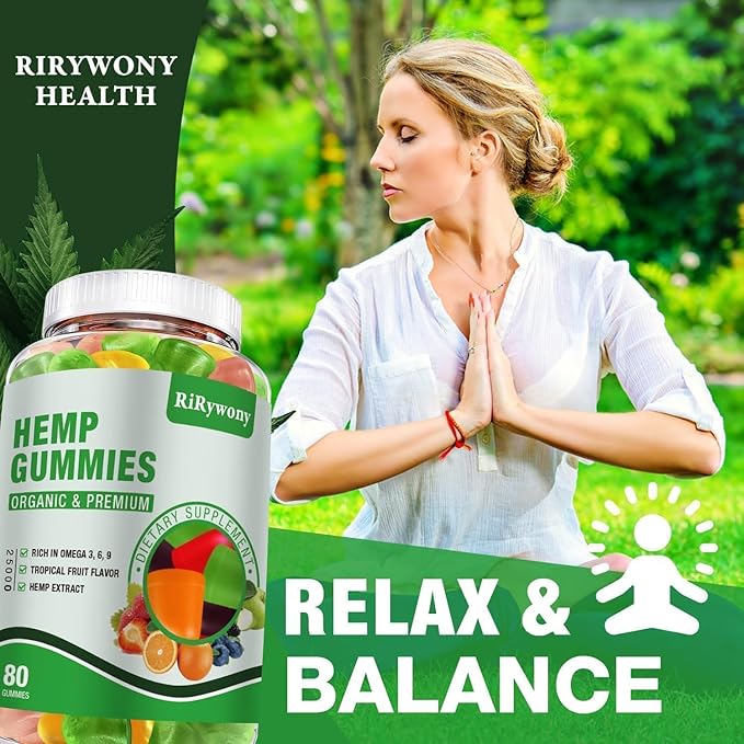 Hemp Gummies (3 Packs), High Potency Edible Gummies Extra Strength Sleep, Pain, Anxiety Organic Hemp Oil Extract Vegan Bear Gummy - 240 Counts Candy