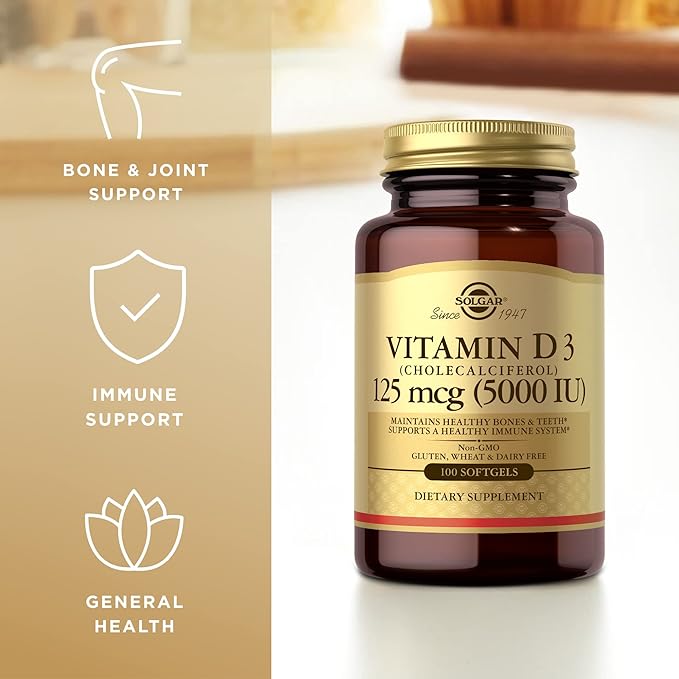 Solgar Vitamin D3 (Cholecalciferol) 10 mcg (400 IU) - 100 Softgels, Pack of 2 - Helps Maintain Healthy Bones & Teeth - Immune System Support - Non-GMO, Gluten Free, Dairy Free - 200 Total Servings