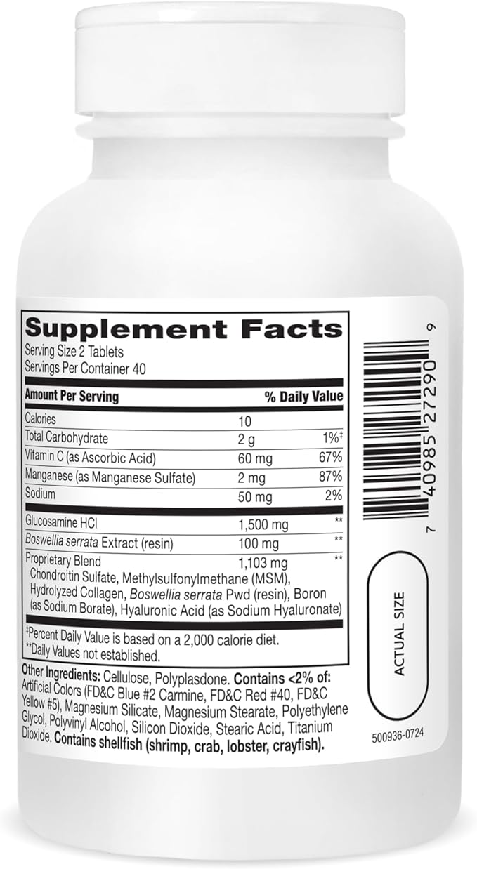 21st Century Glucosamine and Chondroitin, Advanced 3X Tablets, 80 Count