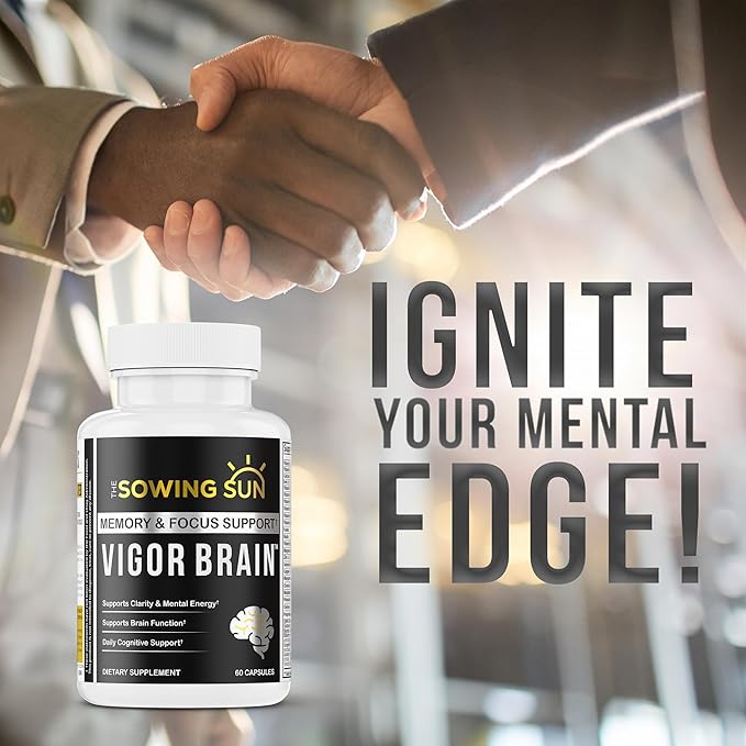 Vigor Brain Premium Nootropic Supplement – Concentration, Brain & Memory Support – Formulated with 40 Unique Nootropic Ingredients: DMAE, Choline, Phosphatidylserine, Bacopa Monnier & Huperzine A (1)