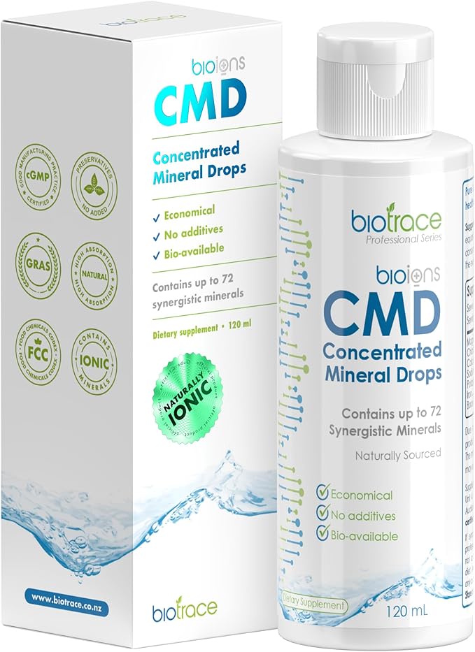BioTrace Dead Sea Trace Mineral Drops | 72+ Concentrated Trace Minerals, Ionic Liquid Magnesium, Chloride, Potassium | Low Sodium | Energy, Electrolytes, Hydration | 48 Day Supply, 4 fl oz (Pack of 1)