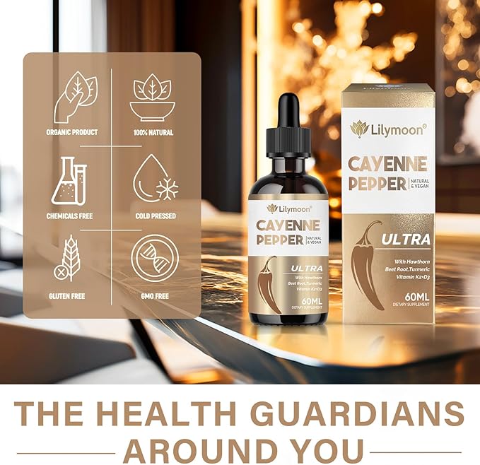 Cayenne Pepper Drops, Cayenne Pepper Drops Supplements to Support Digestion & Gut Health, Natural Extract Without Alcohol, Artificial Components, or GMO (2 Oz)