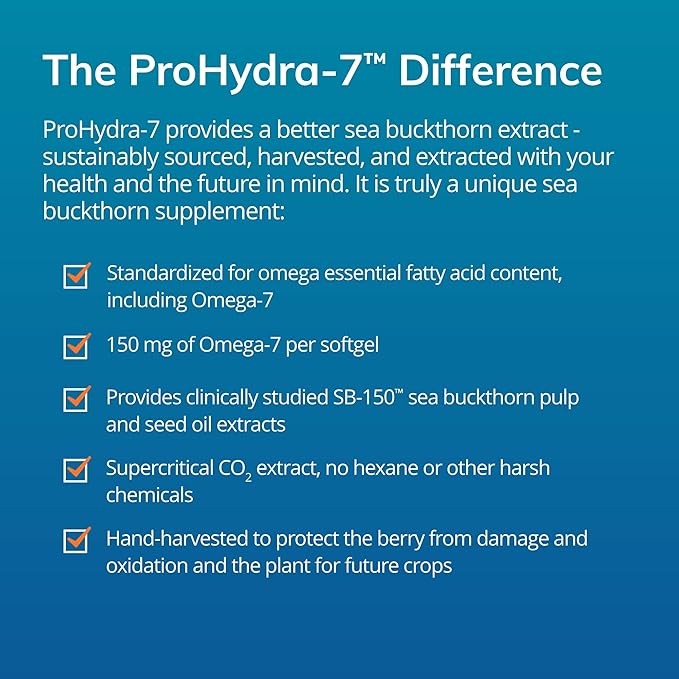 Euromedica ProHydra-7 - Dietary Supplement with Essential Fatty Acids - Nutritional Supplement to Support Skin Health with Sea Buckthorn, Berry Pulp & Seed Oil - 60 Softgels