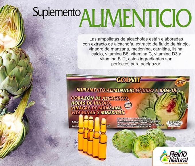 2 Pack de Alcachofivida con 30 Ampollas de Plástico. 60 Unidades de Alcachofivida.10.14 oz.