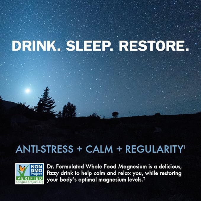 Garden of Life Dr. Formulated Whole Food Magnesium 197.4g Powder Orange,40 Servings(Pack of 1), Non-GMO,Vegan,Gluten & Sugar Free Supplement with Probiotics - Best for Anti-Stress,Calm & Regularity