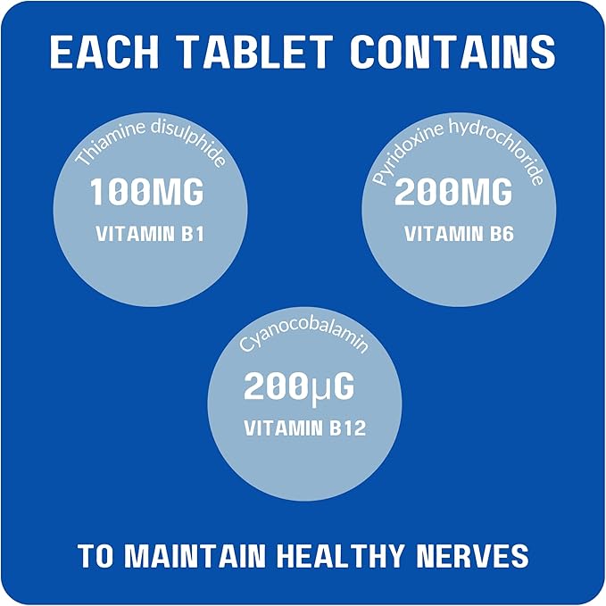 Neurobravo Vitamin B1, B6, B12 Tablets for Nerve Health, Nerve Pain, Numbness, Muscle Stiffness, Muscle Cramp, Impaired Sensation