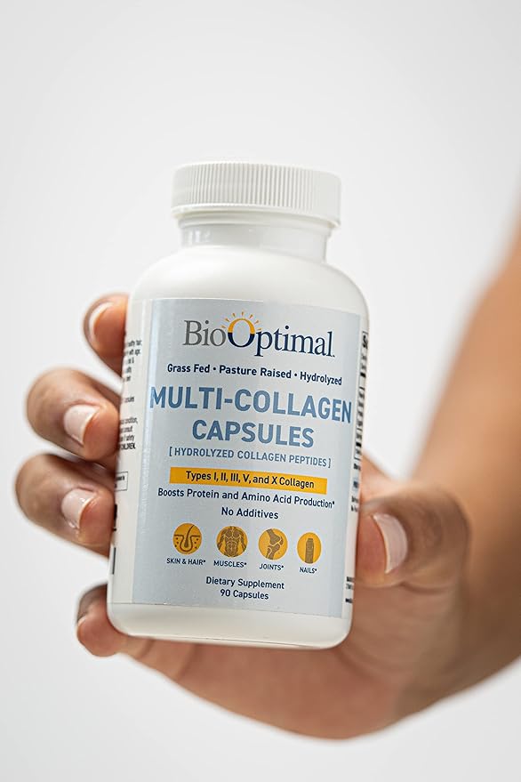 Multi-Collagen Supplement Capsules, Types I, II, III, V, & X Collagen, 90 Capsules