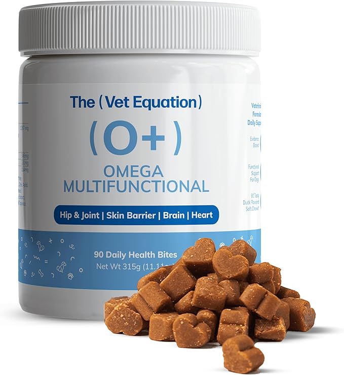 Omega Multifunctional for Dogs – Duck-Flavored, 90 Chews – with Marine Sourced Omega-3s – Supports Joint, Skin, Coat & Immune Health