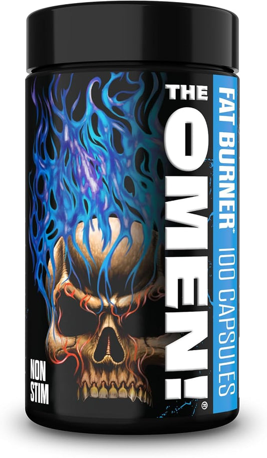 JNX SPORTS The Omen! Non-Stimulant Thermogenic Fat Burner – Caffeine-Free Dietary Supplement for Men & Women | Appetite Suppressant & Metabolism Booster | 100 Capsules