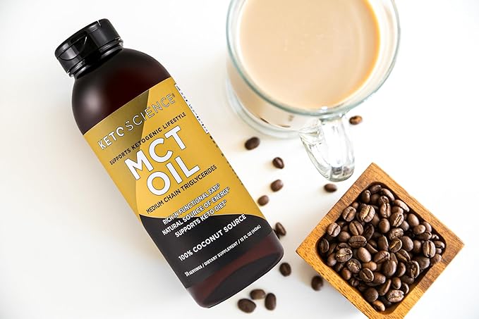 KETO SCIENCE Ketogenic MCT Oil, Dietary Supplement, Made from 100% Coconuts, Promotes Energy, Unflavored, 15 Fl Oz