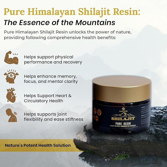 Shilajit Resin, Essential Minerals for Natural Energy Boost, High Potency for Men & Women, Fulvic Acid with Lab Test Report: 1.76Oz
