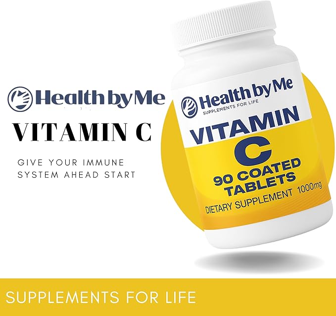 Vitamin C 1000mg per Serving, Dietary Supplement Immune Support and Antioxidant Supplement, 90 Tablets, 90 Day Supply, Supports Skin, Energy & Collagen Health