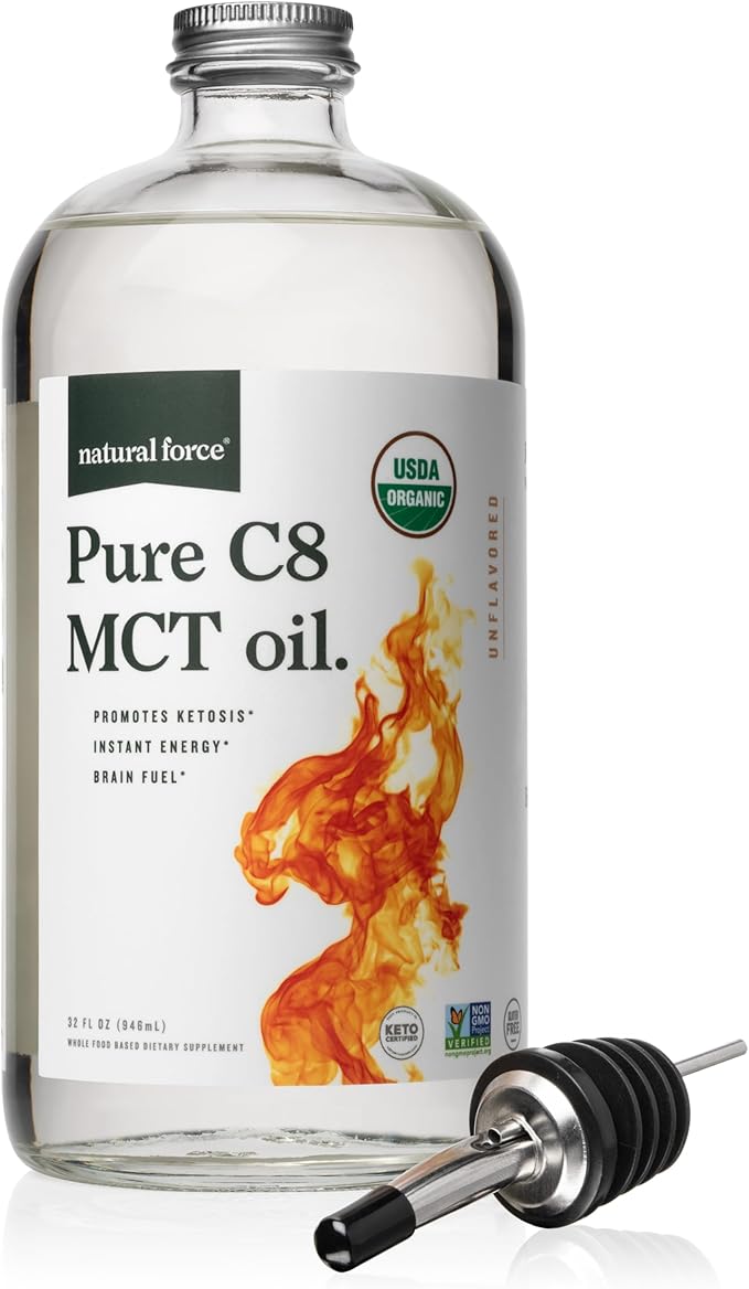 Natural Force Pure Vitamin D Orange Cream, 16 fl oz Organic Pure C8 MCT Oil 32 oz
