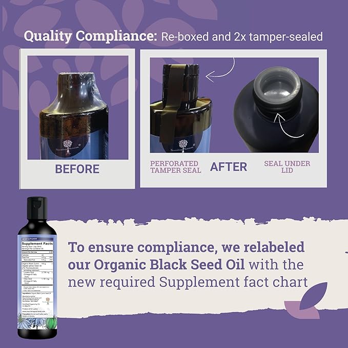 Organic Black Cumin Seed Oil-USDA-Cold Pressed –up to 6X Stronger Thymoquinone - Pure Nigella Sativa Cumin Seeds -Premium Supplement for Immune Support, Skin & Hair (8.5 oz)