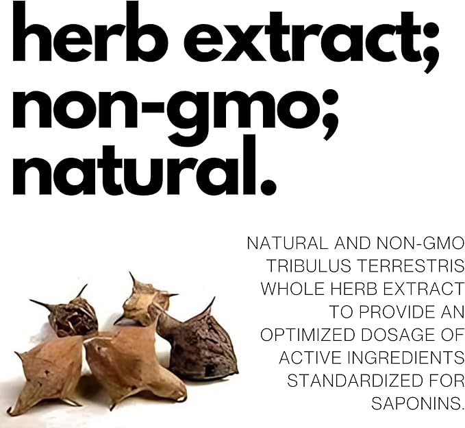 Tribulus Terrestris 750mg - Concentrated Natural Whole Plant Extract - 120 Capsules