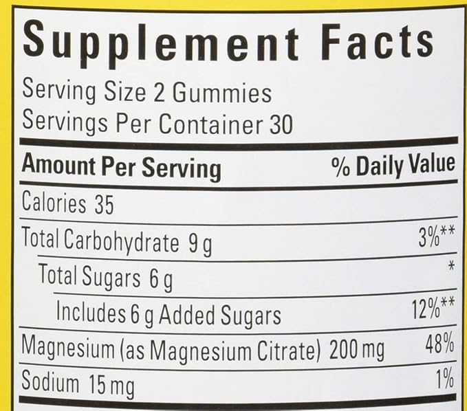 Nature Made High Absorption Magnesium Citrate 200mg Gummies, 60 Count, Mixed Berry, 60 Count (Pack of 12)