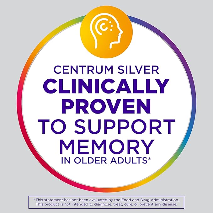 Centrum Silver Women's Multivitamin for Women 50 Plus, Multivitamin/Multimineral Supplement with Vitamin D3, B Vitamins, Non-GMO Ingredients, Supports Memory and Cognition in Older Adults - 200 Ct