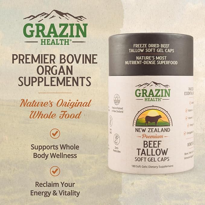 Grass Fed Beef Tallow Capsules (30 Day Supply)
