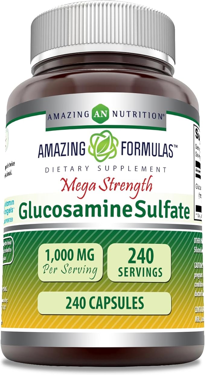 Amazing Formulas Glucosamine Sulfate 1000 mg Capsules Supplement | Non-GMO | Gluten Free | Made in USA (240 Count)