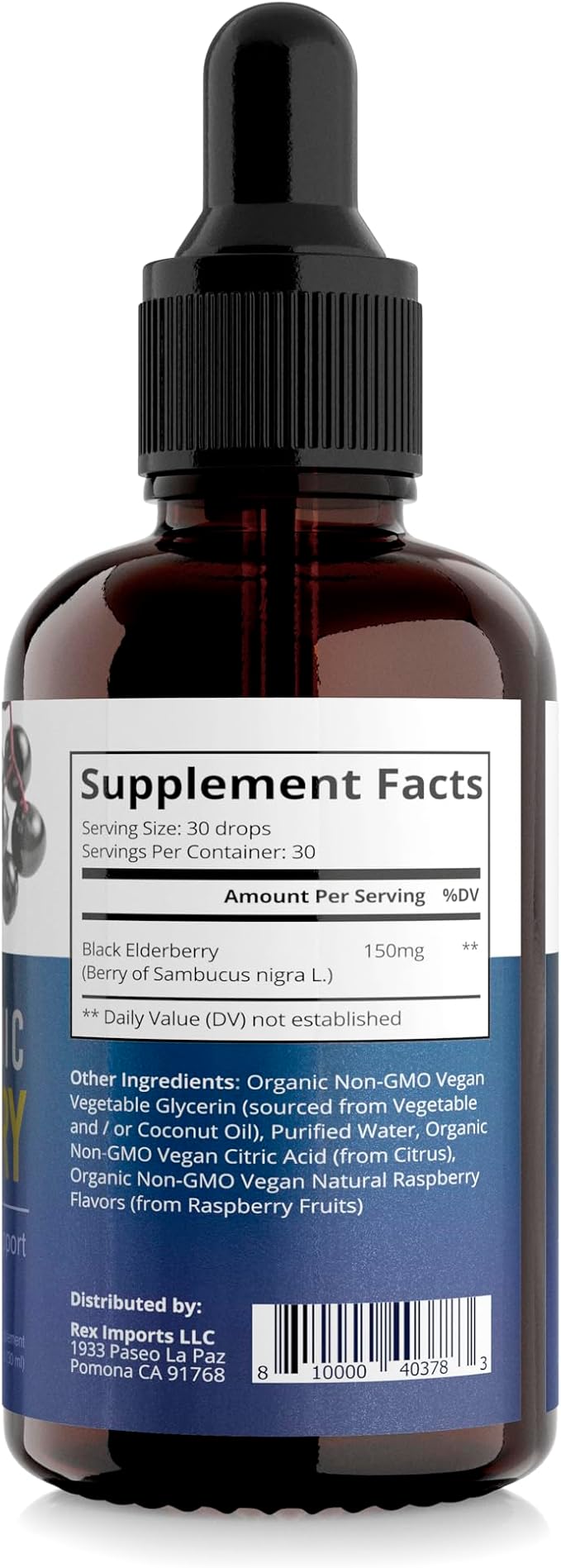 Organic Elderberry Syrup, 30 Day Supply, Black Elderberry Liquid for Immune Support, Sambucus Elderberry Syrup - Liquid Extract Drops for Kids & Adults - Extra Strength (1 Pack)
