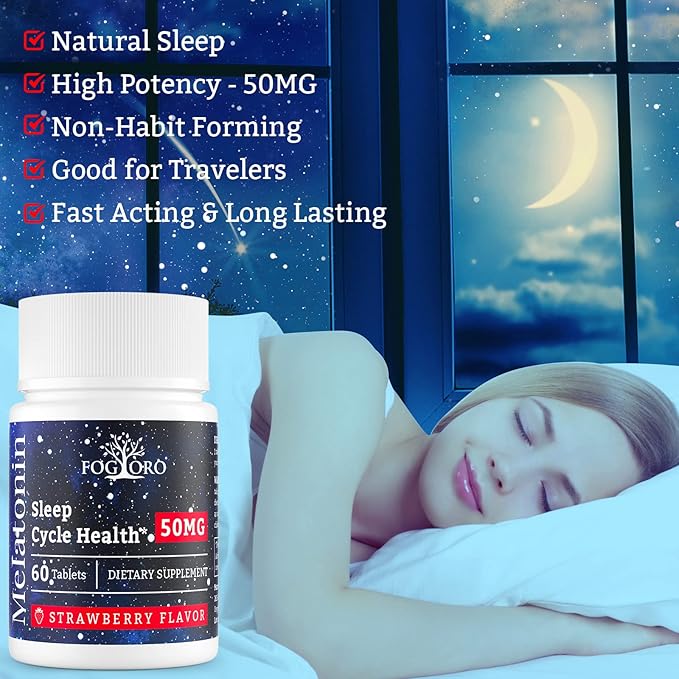 Powerful Melatonin -Fall Asleep Faster, Stay Asleep Longer,Easy to Take