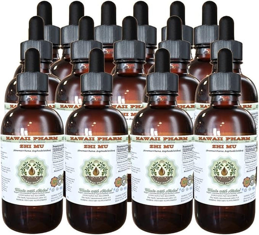 Hawaii Pharm Zhi Mu Alcohol-Free Liquid Extract, Zhi Mu, Anemarrhena (Anemarrhena Asphodeloides) Root Glycerite Natural Herbal Supplement, USA 15x4 fl.oz