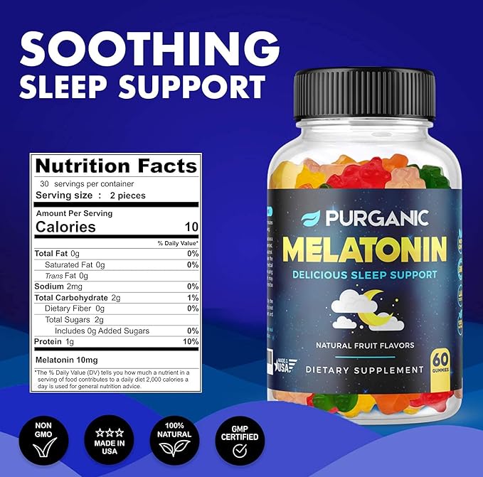 (2-Pack) Melatonin Gummies for Kids & Adults - Sleep Aid Gummy Vitamins - 5mg or 10mg Dose - Natural Assorted Fruit Flavor Supplement - Healthy Restful Deep Sleep Cycles - 120 Gummies
