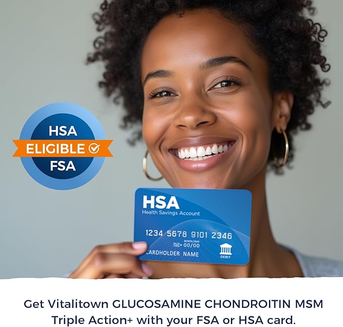 Vitalitown Glucosamine Chondroitin MSM, Turmeric, Collagen, Hyaluronic Acid, Boswellia, Quercetin, 11-in-1 Formula, Glucosamine Sulfate 1500 mg, No Shellfish, Flexibility & Comfort, 180 Caps