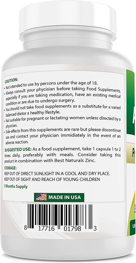 Best Naturals Astragalus Capsule, 1000 mg, 120 Count