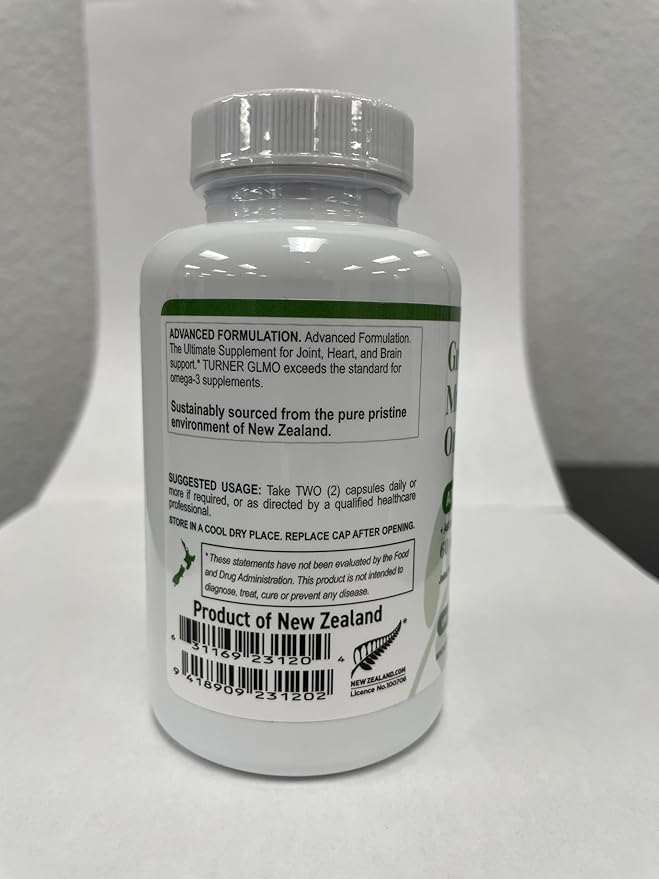 TURNER New Zealand Green Lipped Omega-3 Mussel Oil, 53x Higher Potency with UAF1000+ Super Antioxidant for Superior Joint Comfort & Mobility, No Fishy Aftertaste, 1 Bottle, 120 Softgels