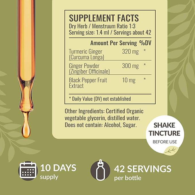 HERBAMAMA Turmeric Ginger and Goldenseal Kit - Bundle of Turmeric Ginger Tincture 2 fl oz and 700 mg Goldenseal Root Capsules - Vegan, Non GMO, Sugar & Alcohol-Free - 2 Pack