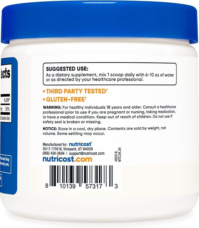 Nutricost Magnesium Citrate Powder (Unflavored, 250 Gram)