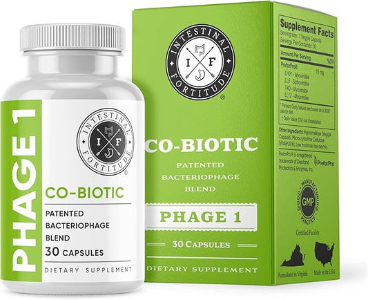 Intestinal Fortitude Phage 1 - Ultimate Gut Health Supplement, Total Restore Intestinal Defense, Patented Bacteriophage Blend for Gut Support, Digestive & Immune System Health, Destroy Bad Bacteria