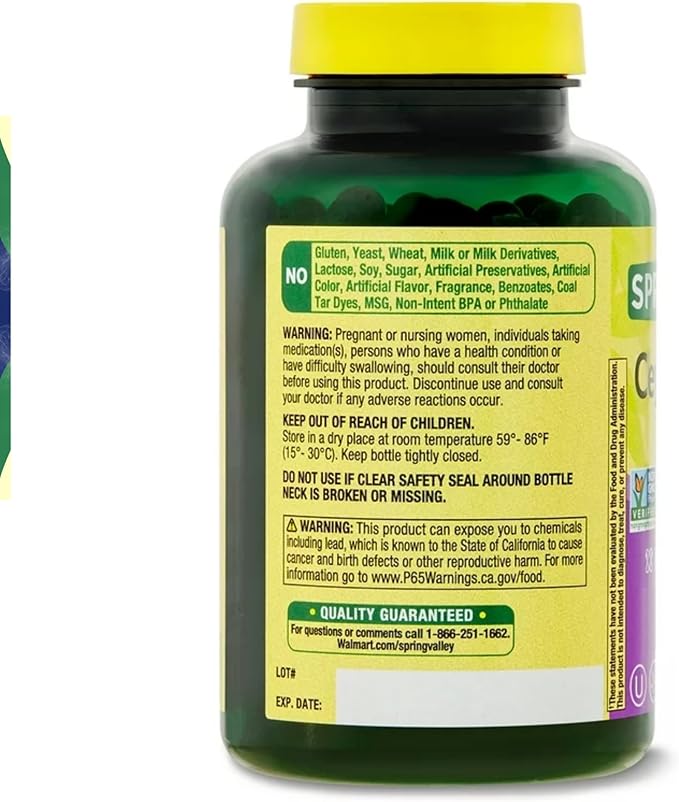 Spring Valley Ceylon Cinnamon Capsules 1200 mg Capsules, Support Metabolism * 120 Count | Non-GMO & Gluten Free Pills (Pack of 1)