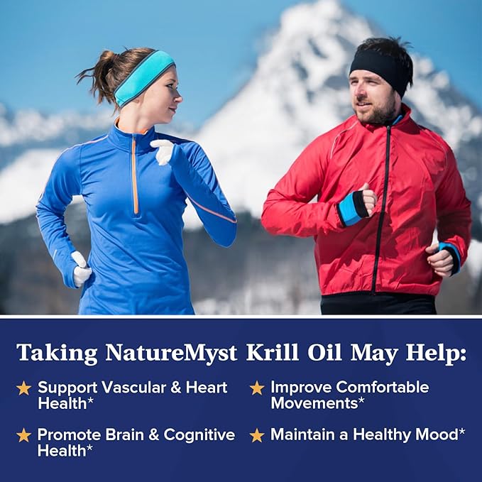 Antarctic Krill Oil 1000 mg Softgels, Krill Oil Omega-3s, EPA, DHA, Astaxanthin & Phospholipids, Brain, Heart Health, 60 Softgels, Non-GMO, No Gluten, Made in The USA