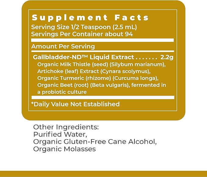 Premier Research Labs Fermented Gallbladder-ND - Probiotics for Gallbladder Health - with Artichoke, Beetroot Extract & Milk Thistle Extract - Pure Vegan - 8 fl oz
