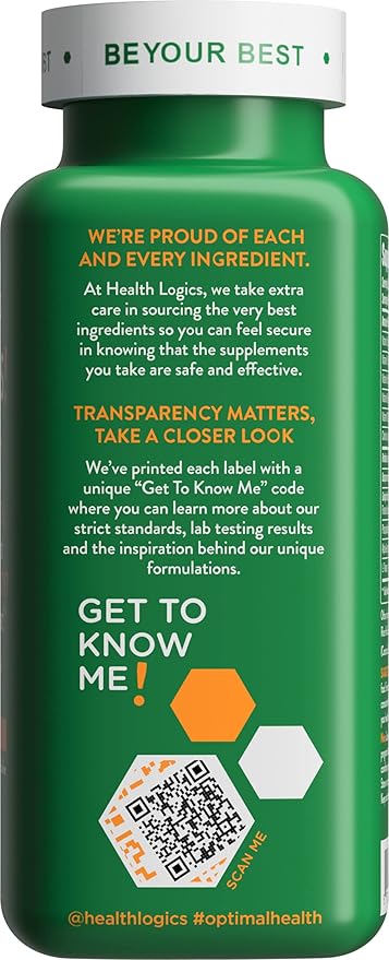 Health Logics Focus! - Brain Supplement for Memory, Clarity, Concentration with Choline, Ginkgo Biloba, Alpha GPC, Phosphatidylserine, Bacopa Monnieri l 60 Capsules l Non-GMO