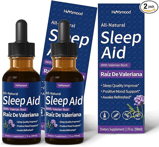 Valerian Root Sleep Support Drops, Gotas de Manzanilla y Flor de Jamaica y Valeriana para Dormir, Nature Herbal Extract Liquid for Deep Sleep. 4oz